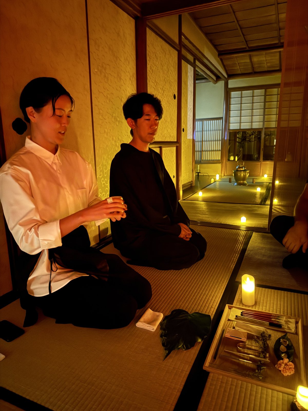 A tea art festival in a machiya