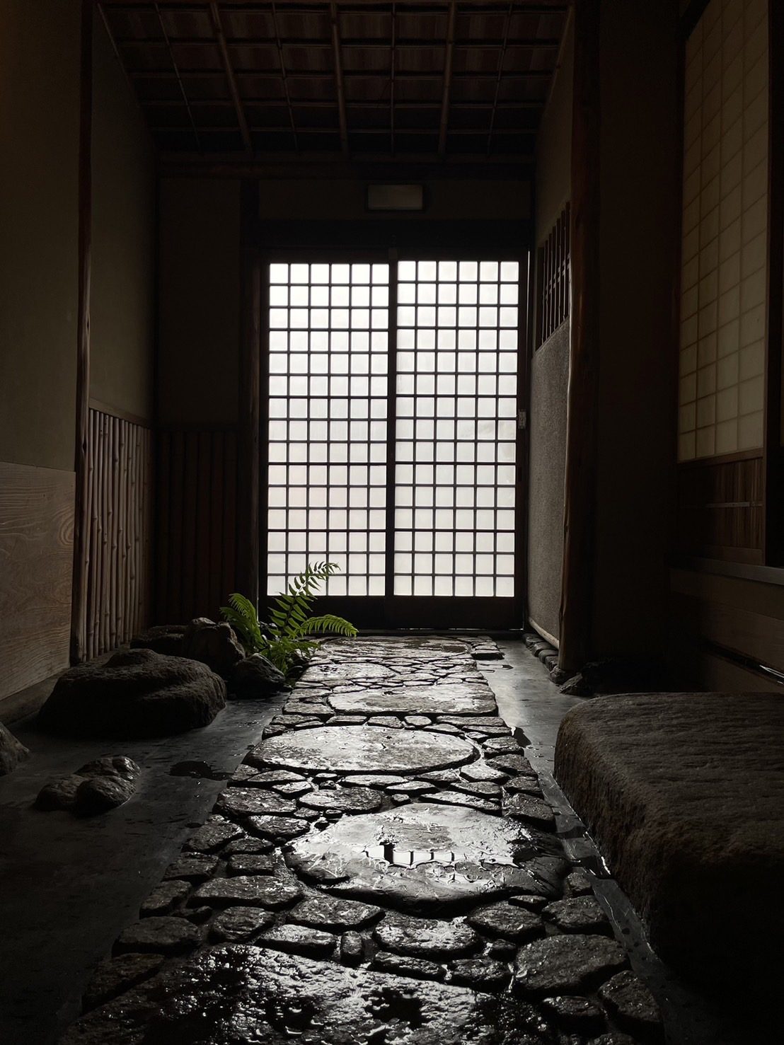 Stone path in the entrance of the machiya
